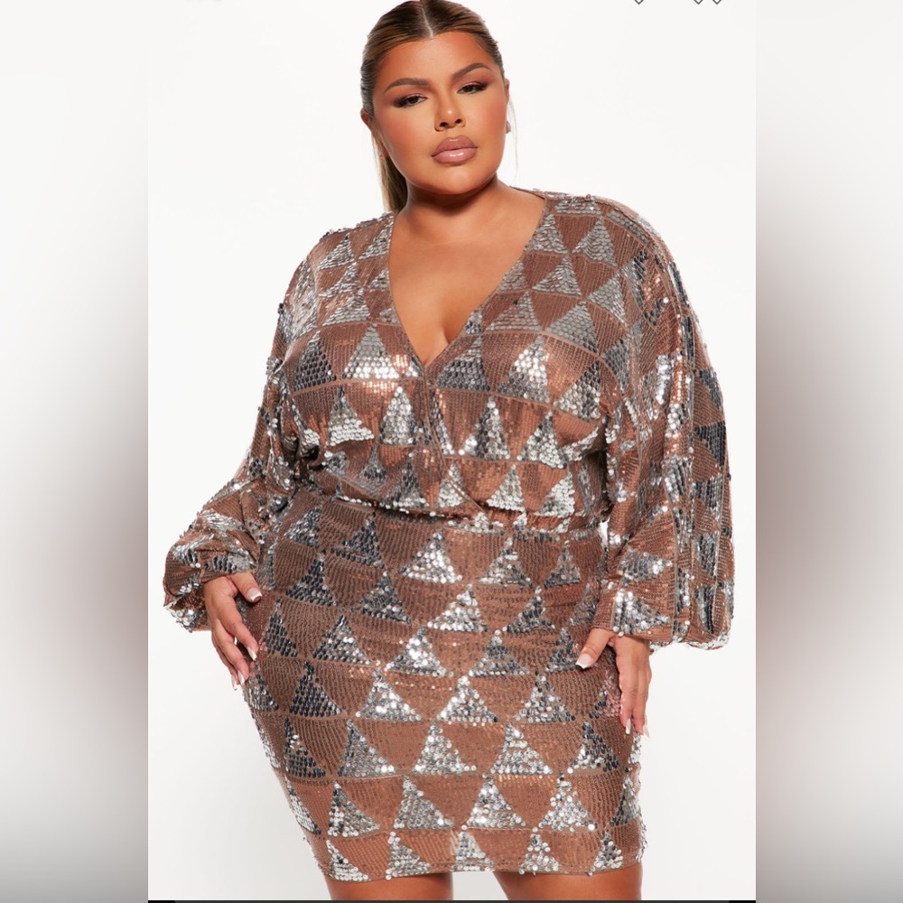 Midnight Party Sequin Mini Dress - Coco/Silver